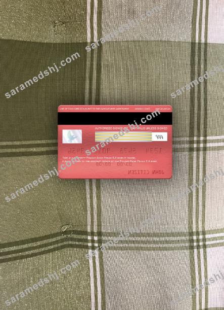 Poland Bank Pekao S.A bank visa classic card photolook back